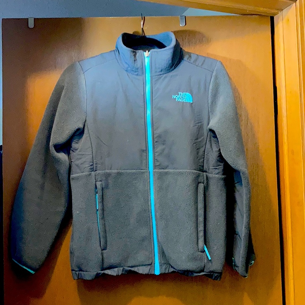 Great and light blue lined NorthFace fleece jacket.